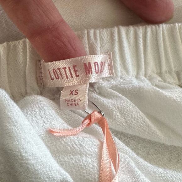 Lottie Moss Romper Floral Embroidered Off Shoulder Long Sleeve White Blue XS NWT - Picture 12 of 14